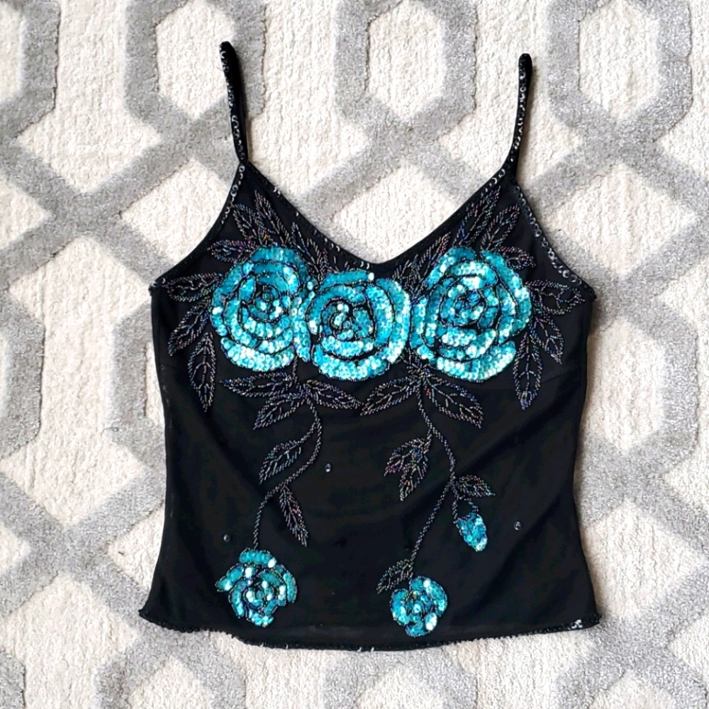 Byron Lars Anthropologie Beaded Tank Top